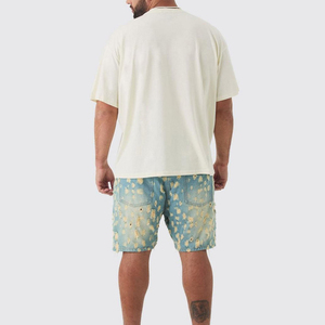 T-shirt décontracté à col rond et manches courtes pour homme, grande taille, en coton tricoté 100% uni blanc, anti-boulochage, haute qualité - Product Image 2