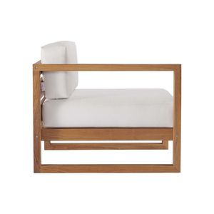 Sofá Moderno de Teca para Exteriores, Sofá de Jardín de Tres Plazas, Cojín Impermeable, Muebles para Patio - Product Image 2