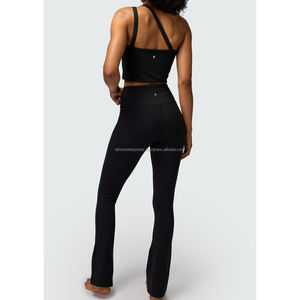 ชุดสปอร์ตบราไหล่ข้างเดียวของผู้หญิงคลาสสิกคุณภาพสูงชุดฟิตเนสเอวยางยืดระบายอากาศได้ดีอุปกรณ์โยคะ - Product Image 2