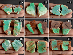 Pareja de Crisoprasa Australiana en Bruto, Gema Verde Natural en Rodajas para Colgante, 8mm de Altura, Piedras Atractivas al por Mayor - Product Image 4