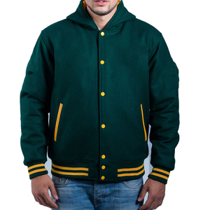 Green Hoodie Stylish Letterman Versity Jackets With Custom Logos And Colors Of Versity Jacket For Male And Female - Product Image 1