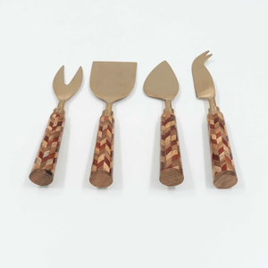 4 <b>Cheese</b> <b>Knives</b> <b>Set</b> <b>Cheese</b> Cutlery Steel Stainless <b>Cheese</b> <b>Knives</b> <b>Set</b> Stainless With Wood Handle - Product Image 2