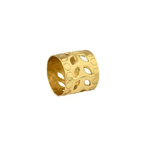 Anillos de Servilleta de Metal Chapados en Oro, Estilo Floral, Forma Redonda, Ecológicos para Bodas - Product Image 2
