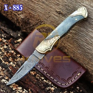 OEM Handmade Damascus Steel Fixed Blade Hunting <b>Knife</b> with Polished <b>Bone</b> <b>Handle</b> for Outdoor & Tactical Use - Product Image 4