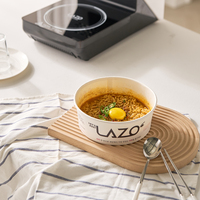Fabriqué en Corée LAZO 1600cc Bol à nouilles jetable à induction en PP de qualité alimentaire Contenant rond pour ramen instantané