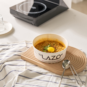MADE IN KOREA Food Grade Induction Compatible 1600cc Paper Bowl Round Disposable <b>Noodle</b> Container 300pcs Bulk <b>Box</b> - Product Image 2