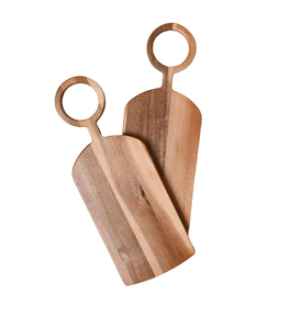 Set of Two Royal Look Natural Wooden Cheese Board Hotel Kitchen <b>Vegetable</b> <b>Chopper</b> Blocks Wooden Boards - Product Image 1