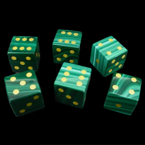 Stone Malachite D6 <b>Dice</b> Cube Natural Gemstone Crystal Stone D6 <b>Dice</b> Engraved Stone Custom <b>Dice</b> <b>Sets</b> - Product Image 6