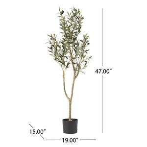 Albero di Ulivo Artificiale da 47 Pollici, Elegante Prodotto Decorativo per Interni - Product Image 4