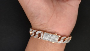 Best Selling Gold Plated Silver Claw Setting <b>Vvs</b> Moissanite Cuban Bracelet Link <b>Chain</b> Hiphop - Product Image 4