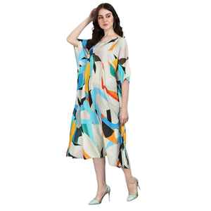 Robe kaftan élégante pour femme – Kaftan de plage imprimé coupe ample pour la collection d'été. - Product Image 1