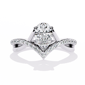Anillo de compromiso de platino con diamante de corte ovalado, halo y diamantes laterales, estilo clásico, certificado por GIA, joyería para mujer - Product Image 1