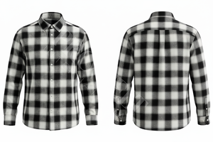 Camisa de Franela a Cuadros con Estampado Personalizado, Estilo Urbano, Manga Larga, con Botones, Casual y Cómoda para Hombre - Product Image 2