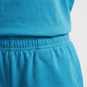 Ensemble de shorts en coton uni pour femmes, 2 pièces, t-shirt à manches courtes col rond, shorts au-dessus du genou, vêtements décontractés, haute qualité, personnalisable - Product Image 5
