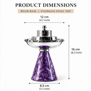 Quemador de Incienso Aromático Ecológico con Base de Resina de Mármol Morado y Tapa de Acero Inoxidable |   Hermanos BH - Product Image 6