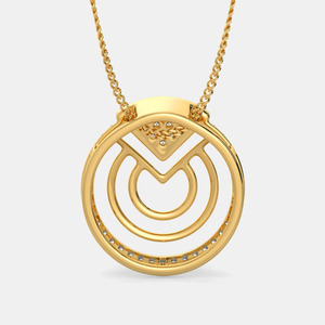 Collar con Colgante de Diamante Circular Geométrico de Oro Amarillo Cultivado en Laboratorio - Product Image 6