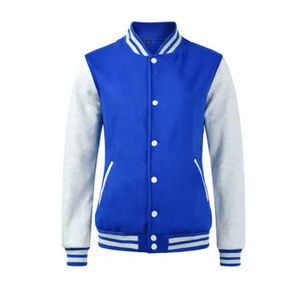 Spandex Men's JacketsCustom Varsity Jacket Men's College Baseball Jacket Solid Color Breathable Polyester Casual Turn-down - Product Image 4