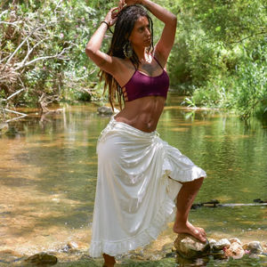 Falda Larga con Volantes para Mujer, Estilo Élfico, Bohemio, para Bodas, Festivales, Baile, Ropa de Verano, Regalo para Ella - Product Image 1