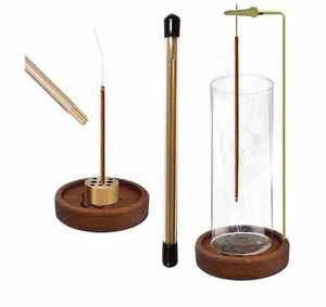 Brûleur d'encens rond en bois fait main, vintage, unique, avec poignée, support d'encens personnalisé, vente en gros - Product Image 5