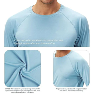 Customized High Quality Upf50+ Quick Drying UV Moisture Wicking Long Sleeved Sun Shirt Performance Shirts - Product Image 3