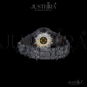 Reloj de Cuarzo para Hombre de Lujo, Estilo Antiguo, con Diamantes Negros Helados, Acero Inoxidable, Hip Hop, Premium, con Diamantes Moissanite VVS, Analógico - Product Image 4