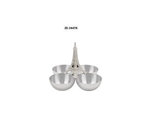 Bol en métal artisanal de designer, technique pigmentée, motif végétal, décoration de table basse, tendance moderne, non toxique, plaqué Zahid - Product Image 1