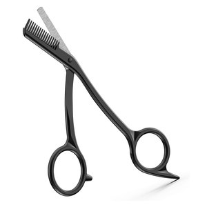 Ciseaux à sourcils avec manche vert et lame en acier inoxydable à pointe arrondie pour une coupe et un façonnage précis - Product Image 4