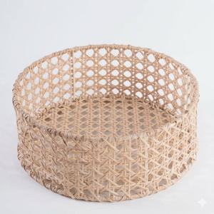 Cesta Redonda de Mimbre y Ratán para Frutos Secos, Bocadillos, Velas, Cestas de Regalo Diwali de Vietnam - Product Image 1