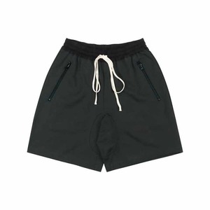Shorts de baseball noirs pour hommes avec taille élastique, cordon de serrage et poches zippées, vêtements de sport légers pour l'entraînement - Product Image 5