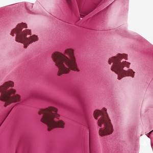 Sweat à capuche lourd pour homme OEM, vente en gros, broderie appliquée, coupe ample personnalisée - Product Image 4