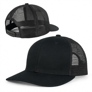 Gorra Trucker Negra de Malla, 6 Paneles, Ajustable con Cierre a Presión, Unisex, Casual, Transpirable, Color Sólido, para Primavera/Verano - Product Image 2
