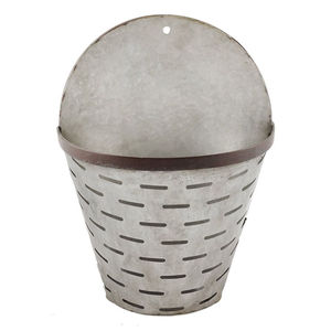 Jardinière murale en métal galvanisé style ferme, vase mural rustique en fer suspendu pour décoration intérieure et extérieure, pot pour plantes succulentes et herbes - Product Image 3