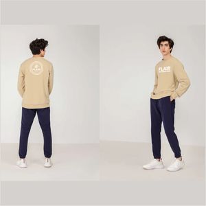 Sweat-shirt côtelé pour homme, très vendu, 100% coton, coupe ajustée, vêtement décontracté, confortable, pull-over, motif uni, grandes tailles - Product Image 4