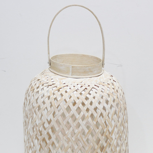 New Design White <b>Bamboo</b> Cylindrical <b>Lantern</b> Handmade Eco Friendly Home Decoration - Product Image 4