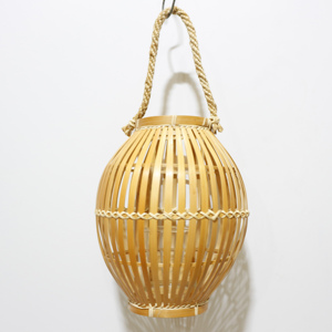 <b>Bamboo</b> Lantern Hanging Candle Holder Handwoven Decorative Lamp - Product Image 3