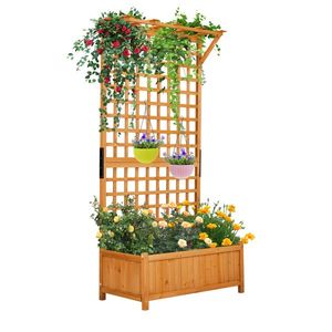 Jardinière en métal de 72 pouces de hauteur avec treillis, pots et jardinières à fleurs pour usage extérieur - Product Image 6
