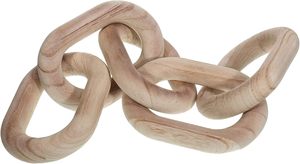 Chaîne décorative en bois style ferme à 5 maillons pour la maison, le bureau, les fêtes et les événements - Couleur bois - Product Image 4