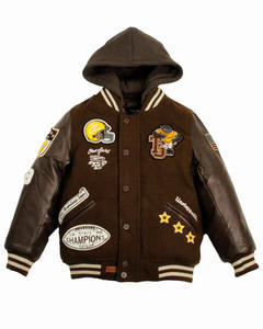 Chaqueta Varsity de Invierno 2025 Personalizada con Logotipo, Bordado de Chenilla de Lana, Estilo Letterman, Tejida, Vintage para Hombre - Product Image 5