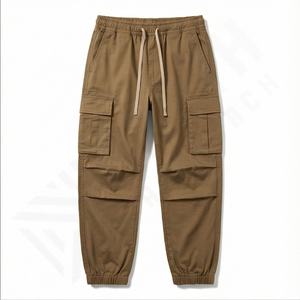 Sergé coton extérieur plissé ample décontracté jambe large vêtements de travail Cargo pantalon Streetwear survêtement pantalon homme hiver - Product Image 2