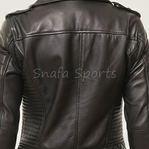 Chaqueta de Cuero Genuino para Mujer, Corte Entallado, Estilo Motero, Abrigo de Moda, Calidad Premium, Ropa de Invierno para Damas, Chaquetas Elegantes - Product Image 5