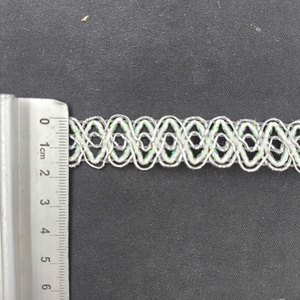 Dentelle Chevron Métallique Style Français 2,6 cm - Tissu Vintage de Luxe Écologique pour Déguisements et Cadeaux - Product Image 3