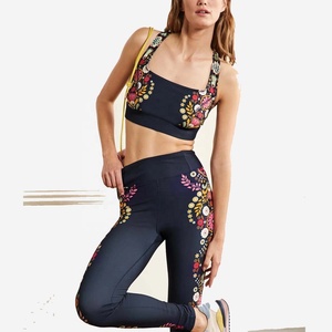 Ladies Printed Fitness Printed Bra Gym Mid Impact Yoga Bra <b>Padded</b> <b>Running</b> Jogging Exercise Fitness Blackout Vest Gym wear - Product Image 4