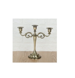 <b>Ornamental</b> metal candelabra candle stand decorative centerpiece for wedding table stylish home interior decor accent - Product Image 2
