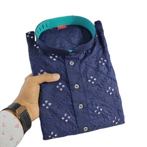 Nueva colección de tela de algodón suave puro con bordado Mirror Work Kurt a para hombres - Product Image 1