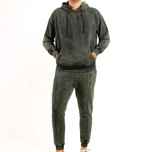 Última Versión, Nuevo, en Tendencia, Chándal con Capucha para Hombre, Lavado Ácido, Talla Grande, Color Sólido, Invierno, Casual, Alta Calidad, Cómodo - Product Image 1