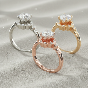 แหวนหมั้นเพชรทรงมาร์คีส์ชุบทองคำสีกุหลาบสไตล์วินเทจ พร้อมใบรับรอง - Product Image 4