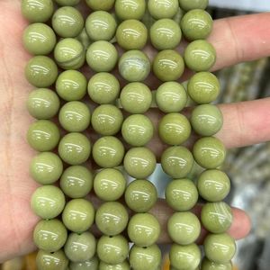 Cuentas de ágata verde de Alashan, cuentas redondas de piedras preciosas naturales, hebra de cuentas para hacer joyas, manualidades DIY - Product Image 6