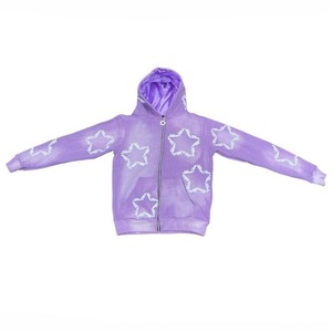 Conjunto de Chándal de Algodón 100% de Alto Gramaje con Logotipo Personalizado, Estampado Serigrafiado Efecto Desgastado por el Sol, Pantalón Acampanado de Pierna Completa con Cremallera y Diseño Apilado - Product Image 2