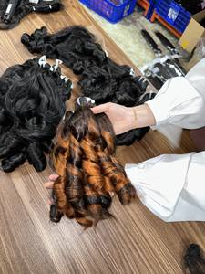 2024 Super Double Funmi Bouncy Curls 100% Extensión de cabello humano virgen 100 gramos Máquina Doble trama para todos los colores - Product Image 5