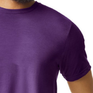Camiseta de algodón de color púrpura sólido para hombre, manga corta, cuello redondo, corte regular, estilo casual, tejido de punto jersey y venta en línea - Product Image 5